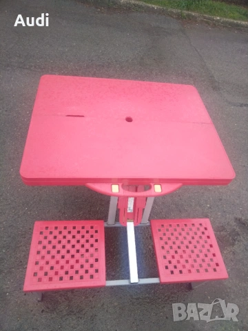 Сгъваема маса със столове за  къмпинг, идеаллна за дворове, градини, пикници и др.  Сгъва се във фор, снимка 11 - Къмпинг мебели - 46465888