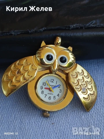 Красив часовник бижу висулка Бухал стилен дизайн 19483, снимка 3 - Други - 51092832
