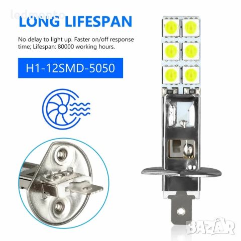 LED крушки за фарове и светлини за мъгла - H1 6000K, снимка 5 - Части - 46173614