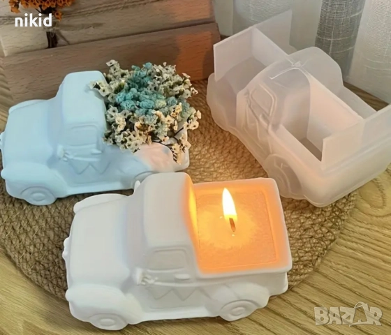 3D Огромен камион силиконов молд форма фондан шоколад гипс свещ кашпа саксия декор