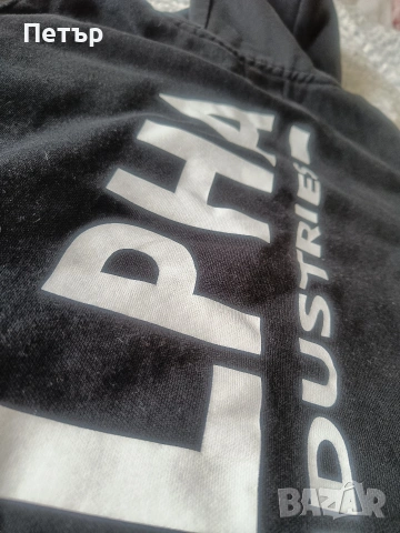 Мъжки суичър Alpha Industries Back Print Hoodie M, снимка 6 - Суичъри - 53937361