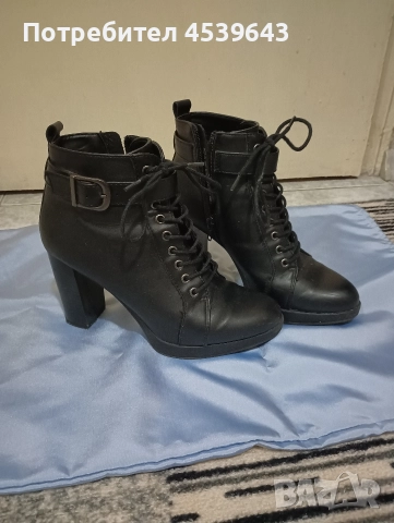 Дамски кожени боти на ток 37 номер, снимка 7 - Дамски боти - 52860996