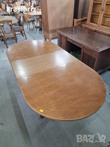 Трапезна Разтегателна Масивна Маса-внос от Германия!, снимка 4 - Маси - 53531933
