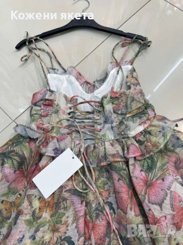 Страхотна рокля с цветя и пеперуди, снимка 3 - Рокли - 53414030