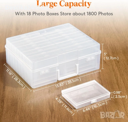 Кутия за съхранение на снимки Lifewit 18 вътрешни кутии, снимка 7 - Колекции - 53854548