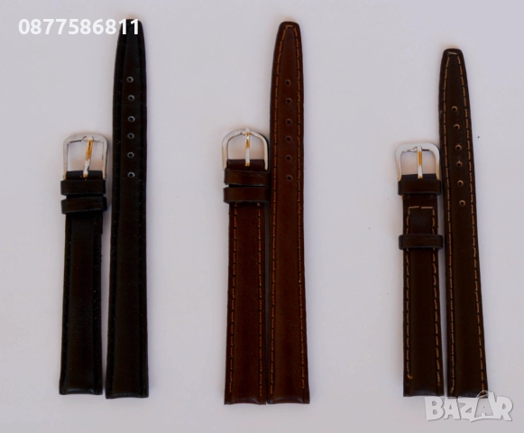 НОВА КОЖЕНА КАИШКА ОБШИТА С БЯЛ ШЕВ/КОНЕЦ.ЛУКСОЗНИ КОЖЕНИ КАИШКИ ЗА ЧАСОВНИЦИ С БЯЛ ТИГЕЛ. KAISHKA, снимка 4 - Каишки за часовници - 51612177