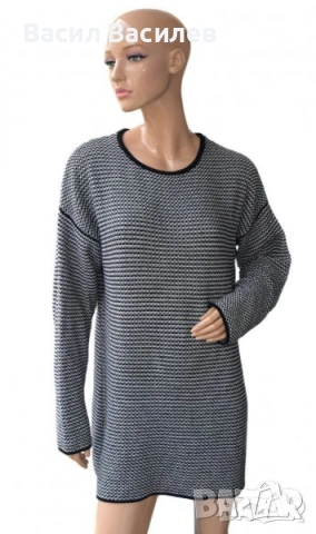 Дамски блузон черно и бяло, снимка 3 - Блузи с дълъг ръкав и пуловери - 53480869