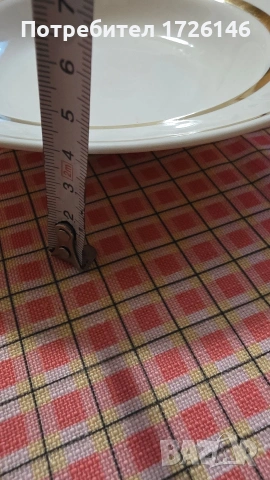 Порцеланови чинии със златен кант 4 броя на Вербилки, СССР , снимка 6 - Чинии - 54030318