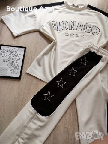 дамски памучни екипи тениска и долнище Monaco , снимка 1 - Спортни екипи - 45891801