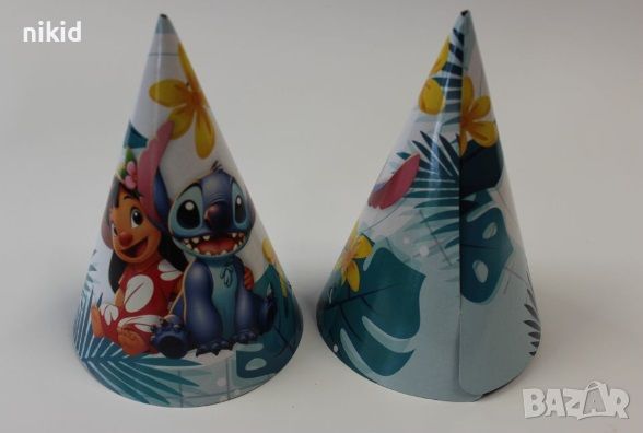 Стич и Лило Lilo stitch картонена Голяма парти шапка шапки рожден ден, снимка 1 - Други - 45483285