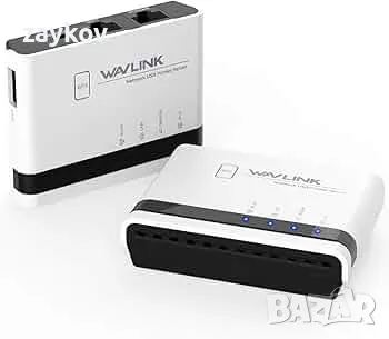 Безжичен сървър за печат WAVLINK, USB WiFi сървър за печат с LAN и 100Mbps

, снимка 1 - Друга електроника - 47046363