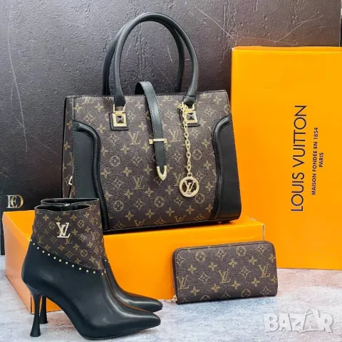 дамски комплект боти, чанта раница и портмоне louis vuitton , снимка 14 - Чанти - 48069752