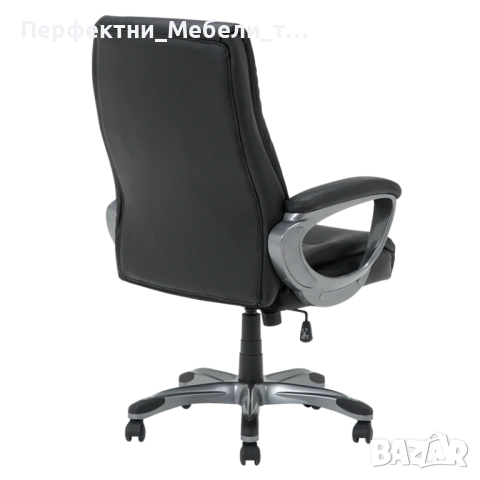 Удобен,конфортен директорски офис стол с черна еко кожа-до 130кг.-до изчерпване-намалена цена, снимка 2 - Столове за офис - 53096385