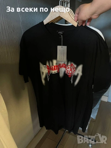 Balenciaga Мъжка Черна Тениска👕Мъжка Блуза С Къс Ръкав В Черен Цвят Код MensPoint76