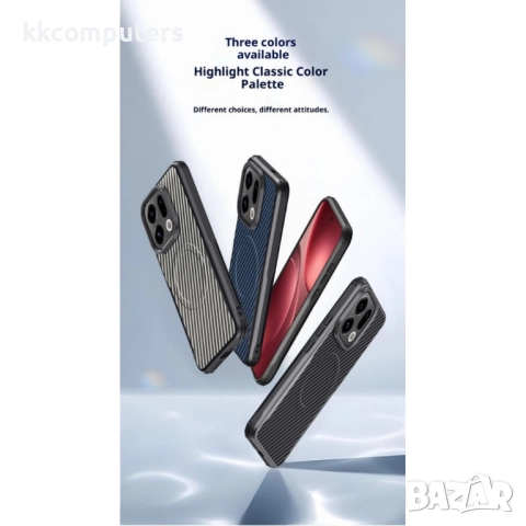 Магнитен Carbon Fiber Калъф за Oppo Find X9 Pro 5G- PU кожа, PC и силикон, MagSafe, Вкл. Протектор, , снимка 2 - Калъфи, кейсове - 52692295