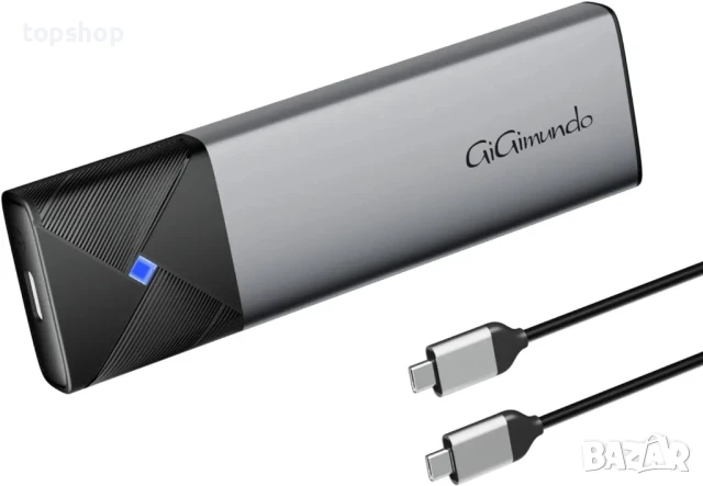 НОВА кутия за M.2 NVMe SSD USB-C 3.2 Gen2 10Gbps, Подържа NVMe M ключ, NVMe 2280/2260/2242/2230, сив