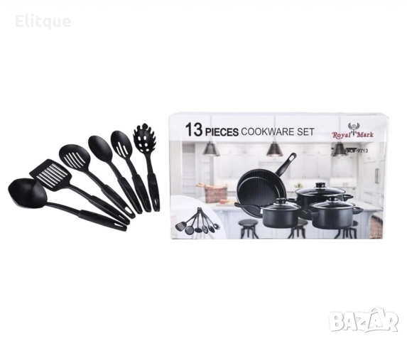 Комплект съдове за готвене от 13 части,незалепващо покритие, снимка 6 - Съдове за готвене - 52709582