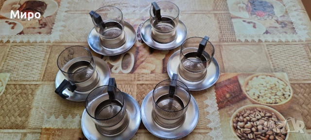 Стар руски огнеупорен сервиз за чай или кафе, снимка 2 - Антикварни и старинни предмети - 53839382