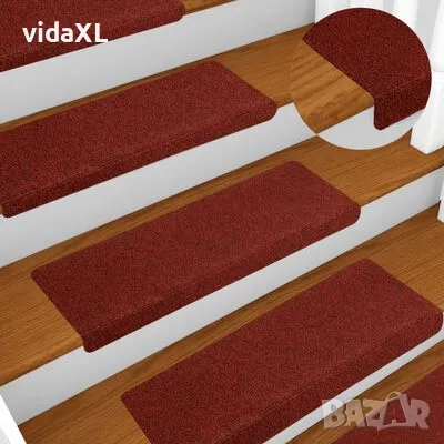 vidaXL Стелки за стъпала, 10 бр, червени, 65x21x4 см, иглонабита тъкан（SKU:149731）, снимка 2 - Други - 49297248