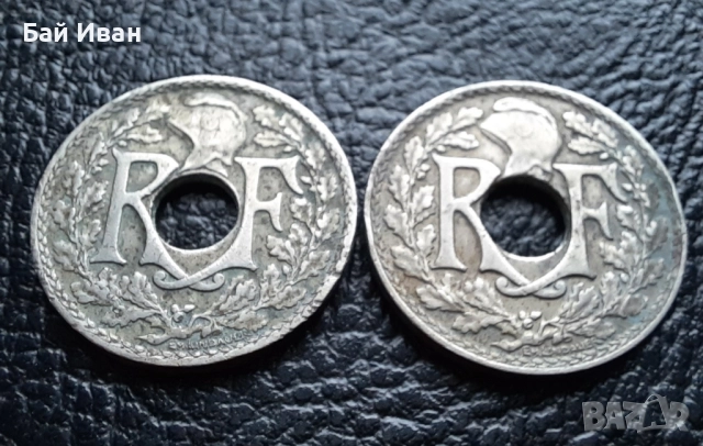 Стара монета 10 сантима 1922 г. и 1924 г. Франция - красавици !, снимка 15 - Нумизматика и бонистика - 42197936