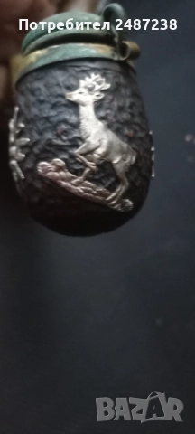 Стара лула с еделвайси,среб, снимка 4 - Антикварни и старинни предмети - 52852928