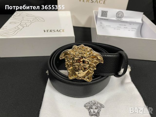 Нов мъжки колан от естествена кожа Versace medusa 110см и 115см