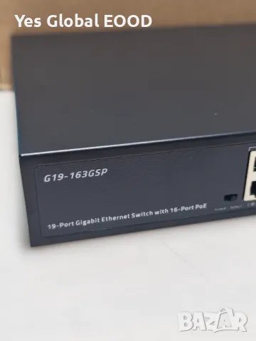 Binardat 19-Port Gigabit POE Switch, снимка 2 - Суичове - 48459298