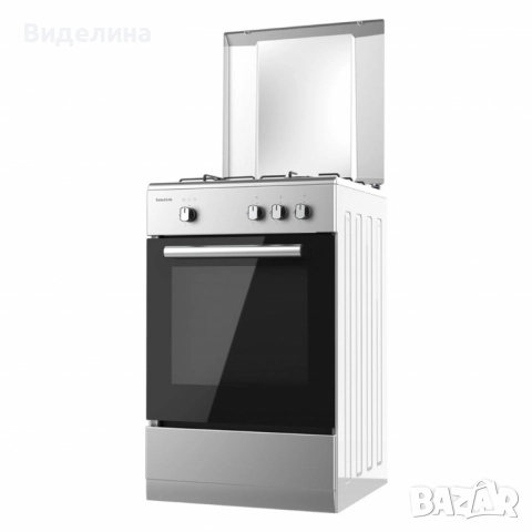 Газова печка Taurus CIG3FIXMG – 3 горелки, газова фурна 43L, инокс корпус, с дефект, снимка 5 - Печки, фурни - 52006429