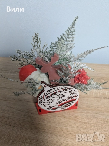 Коледен букет от соеви свещи, снимка 5 - Други - 52513813