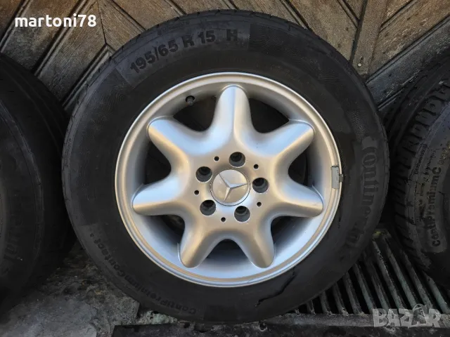 Комплект оригинални алуминиеви джанти за MERCEDES 15 цола, с летни гуми., снимка 3 - Гуми и джанти - 49883630