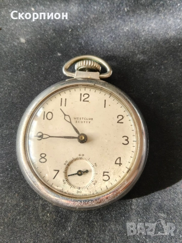 Американски джобен часовник - Westclox SCOTTY - MADE IN U.S.A. - Рядък, снимка 2 - Джобни - 50776891
