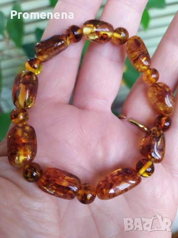 Гривна от Балтийски кехлибар, снимка 2 - Гривни - 53125280