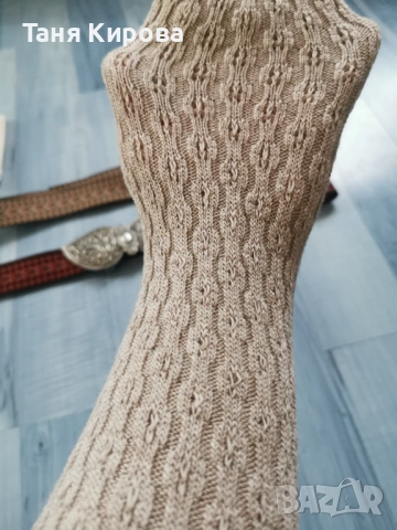 Пафти с колан, плетени чорапи и памучна дантела! Чудесно допълнение за народна носия , снимка 5 - Антикварни и старинни предмети - 54137837