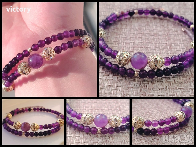 ✨ Amethyst Aura ✨ Ръчно изработена гривна с естествен аметист