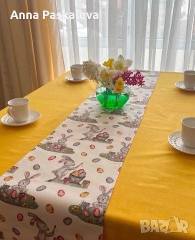 Калъфки за възглавнички, покривки за маси и тишлайфери за Великден, снимка 3 - Покривки за маси - 53570613