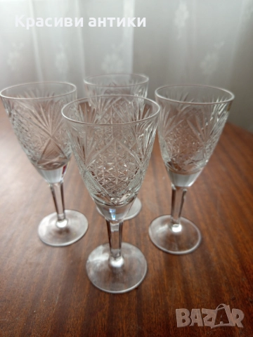  Кристални , руски ,съветски чаши за вино, снимка 9 - Други ценни предмети - 52647432