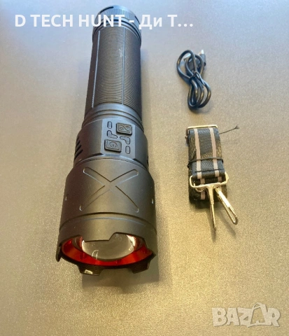 Мощен прожекторен фенер с акумулатор | Голям лъч | Далекобоен | Лов, къмпинг, снимка 2 - Къмпинг осветление - 54176204