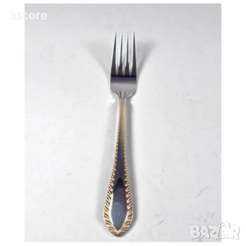 Комплект прибори за хранене Bohmann, Неръждаема стомана, 24 бр., Инокс със златист кант, снимка 6 - Прибори за хранене, готвене и сервиране - 52700105