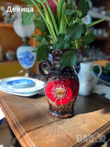 Керамична ваза Scheurich 60-70 те г. Западногерманска керамика (West German) , снимка 7 - Вази - 53641015