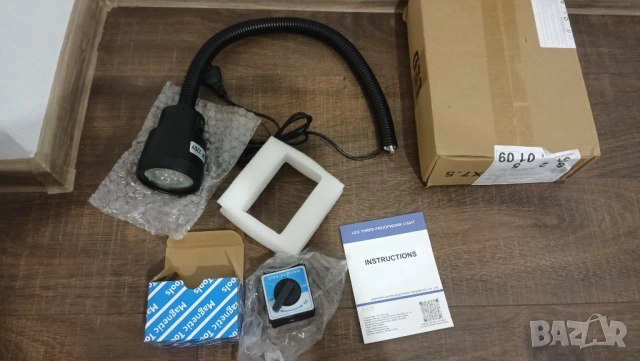 работна лампа настолна струг фреза шмиргел магнитна стойка лед led , снимка 2 - Други инструменти - 52636573