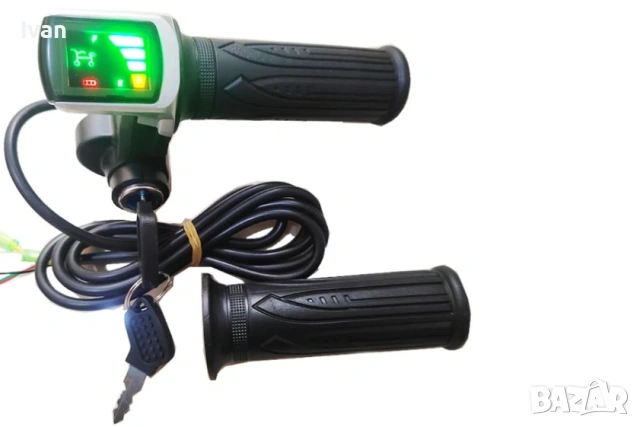 Ръчка за газ за скутер, масур,със дисплей и контактен ключ за 24/36/48 волта комплект