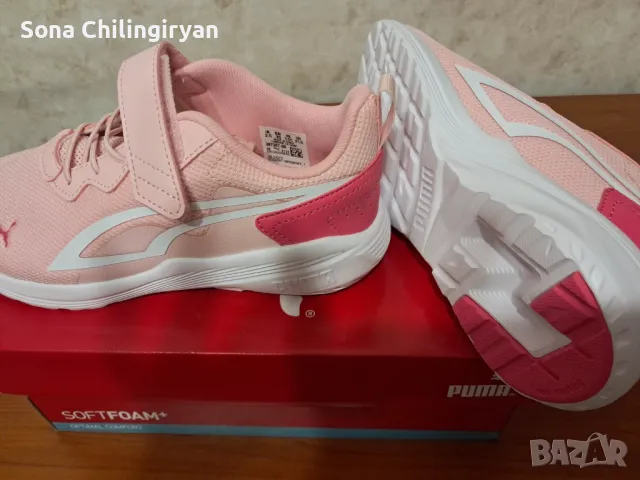 Чисто нови розови детски маратонки Puma 35, снимка 3 - Детски маратонки - 47044777