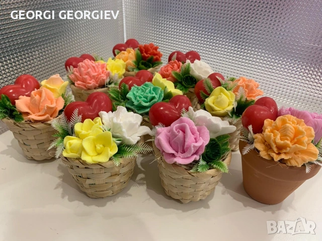 цветя изработени с глицеринов ароматен сапун и Българска роза 🌹 Стара Загора Център ., снимка 16 - Изкуствени цветя - 53463302