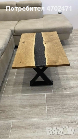 Маса от дъб с епоксидна смола