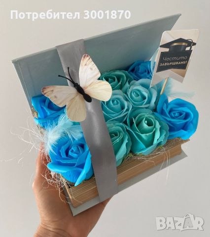 Аранжирани сапунени рози в кутии букет в кутия подарък цветя, снимка 2 - Декорация за дома - 45495822