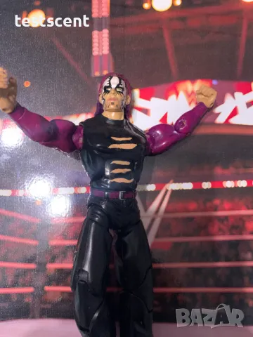 Екшън фигура WWE Jeff Hardy Deluxe Aggression Fully Customized Джеф Харди Делюкс играчка purple, снимка 4 - Колекции - 48361524