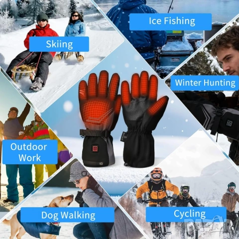 Затоплящи ръкавици с акумулаторни батерии 7500mAh, снимка 3 - Зимни спортове - 53427715