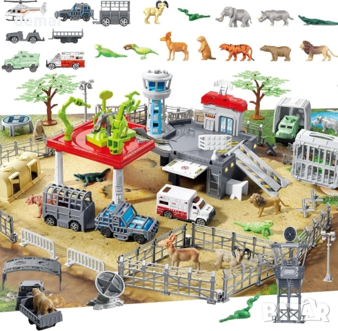 Комплект играчки Safari спасителен център за диви животни с фигурки на животни, 3-8 години