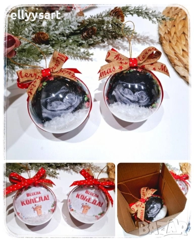 Коледна топка с Ваша снимка и персонализиран надпис, снимка 4 - Коледни подаръци - 52517672