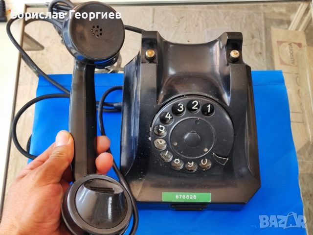 Стар български телефон бакелит, снимка 2 - Антикварни и старинни предмети - 46372230